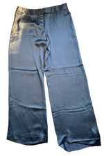 Stella McCartney Women L/XL 42 Pants Silken Wide Leg Green Blue Metallic Elegant