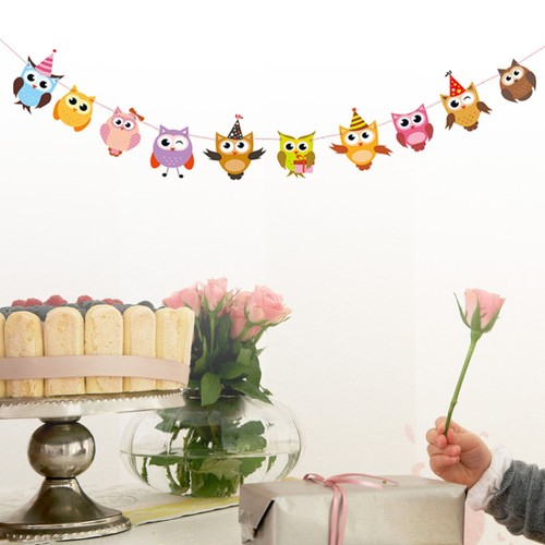 2 Pcs Owl Pull Flower Child Baby Kids Garland Hanging Decoration - Picture 7 of 11