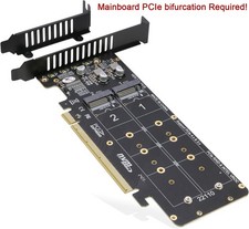 PCIe NVMe Adapter, PCIe 4.0 x16 to 4 Ports M.2 NVMe Converter Card for 2U