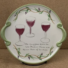 Serving Plate Platter Wine Glasses Grapes Vine Pistoulet Jana Kolpen Pfaltzgraff