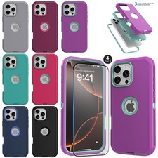 For iPhone 16 Pro Max 16 Pro Plus 16e Case Cover 3in1 Layers / Screen Protector
