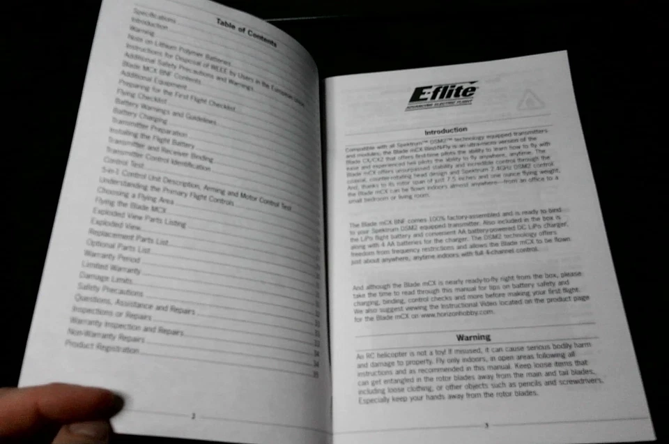 Vintage RC Mini Helicopter Blade E-Flite MCX BNF Instruction Manual Uncirculated - Image 2 of 2