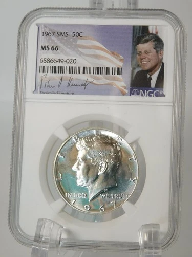 1967 SMS 50c NGC Graded MS66 - Kennedy Half Dollar