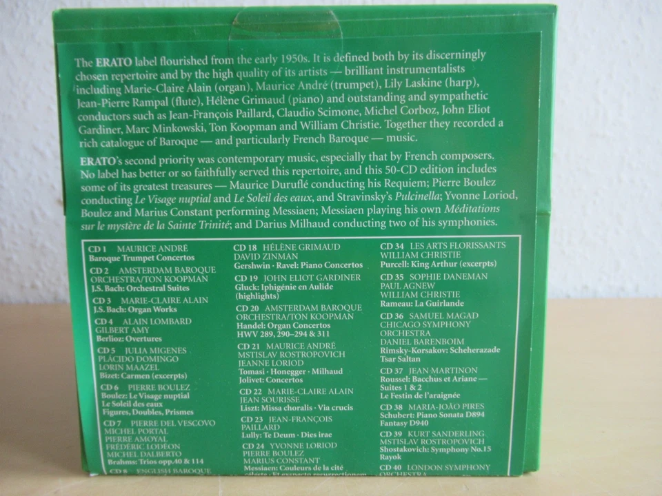 50 Erato Recordings-50er CD Box in Grün-Renaissance, Baroque, Contemporary u.a. - Bild 4 von 4