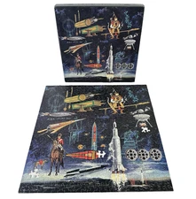 Vintage 1967 Springbok Cinerama a Thousand Years of Rocketry Puzzle Missing 3pcs