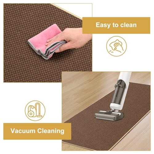 Kitchen Rugs Sets of for Floor Non Slip Kitchen Rugs Mats 3 Light Brown Linen