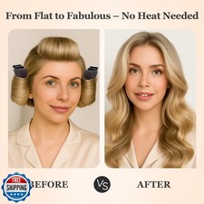 Heatless Hair Curler Set 4PCS Velvet Overnight Blowout Rods for Heatless Cu...