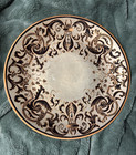 Accent Metal Decorative Plate Black/Gold/Silver Scroll Abstract Round Metallic — photo 1