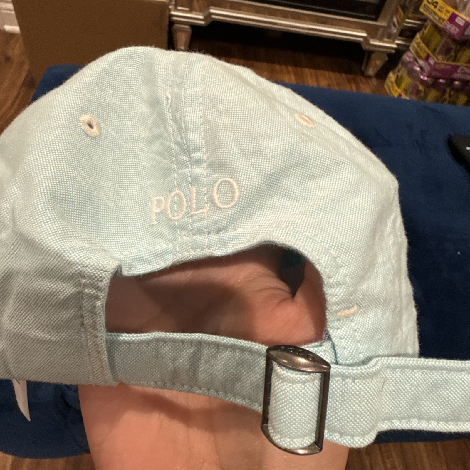 Cappello da baseball Polo Ralph Lauren berretto strapback blu acqua multicolore pony taglia unica