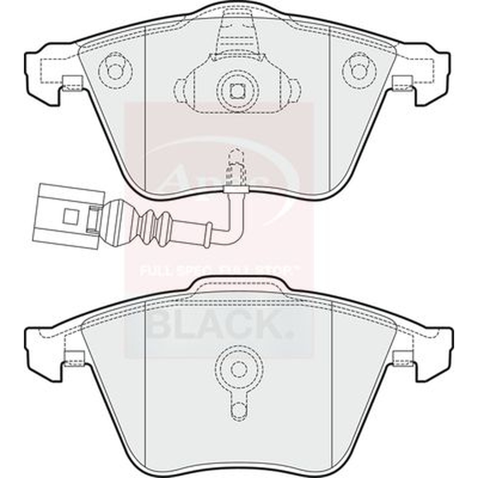 Apec Black Brake Pads - PAD1531B - Fits Audi Front - OEM matching quality