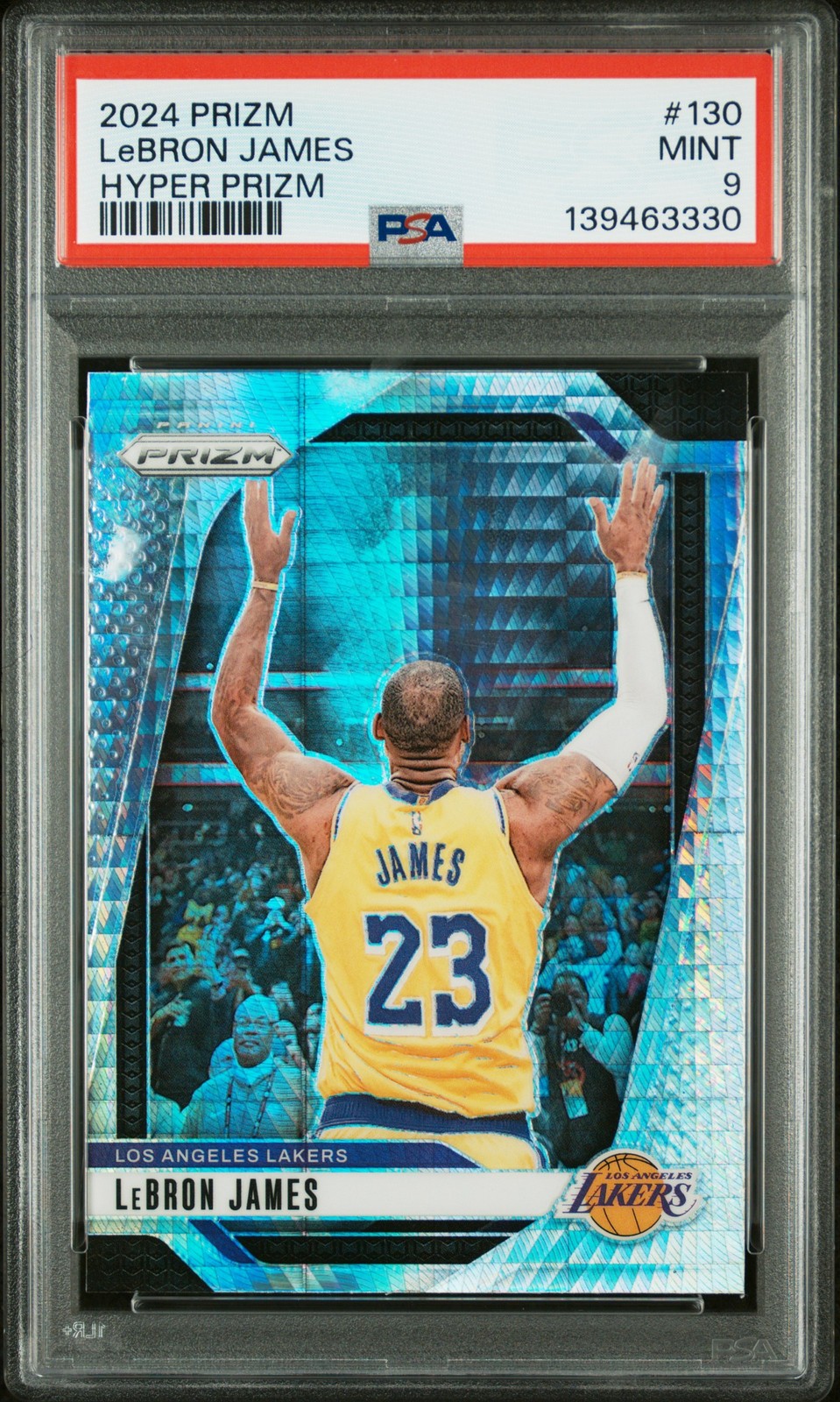 2024 PANINI PRIZM HYPER PRIZM #130 LEBRON JAMES PSA 9
