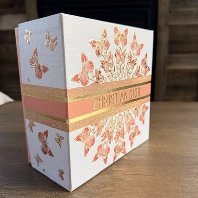 CHRISTIAN DIOR PARFUM BUTTERFLY GIFT BOX NEW IN PACKING MEDIUM SIZE PEACH PINK 