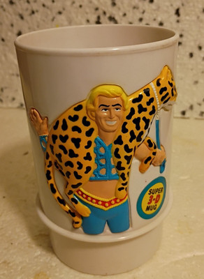 Vintage Ringling Bros Barnum And Bailey Circus 3D Plastic Tiger Mug 1988 