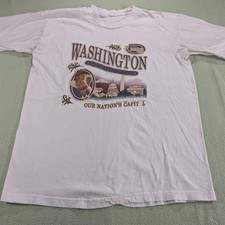 Vintage Washington DC Graphic Souvenir T-Shirt White L