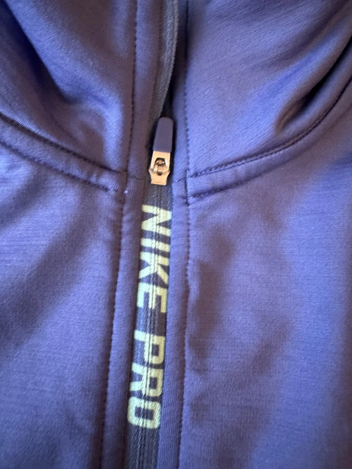 Nike Pro Hyperwarm Shirt Small Blue Camo Sleeve 1/4 Zip Long Sleeve Training Top - Image 2 of 4
