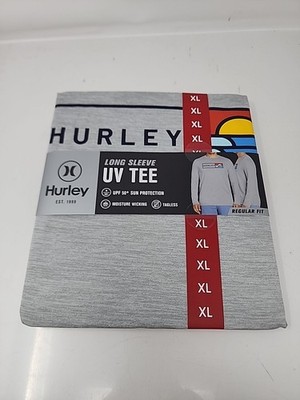 Hurley Men's Sunny Side Hybrid Stretch Tagless UV T-Shirt XL Grey