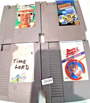 nes game lot 4 different titles  Time Lord,Blaster Master.Bases Loaded 26194 bc2