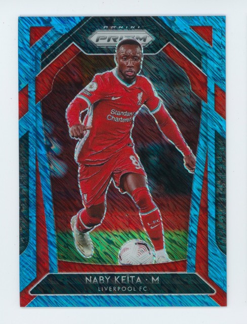2020-21 Naby Keita Panini Prizm Blue Shimmer Liverpool FC Soccer Card 4/8