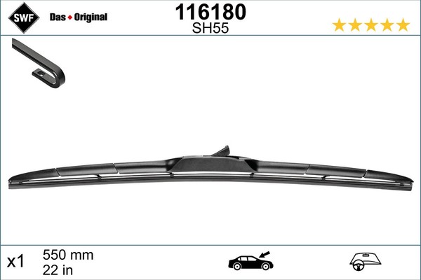 SWF Wischblatt Scheibenwischer DAS Original Hblade 116180 FüR Toyota Mercedes RX-image