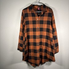 Mumdefeis Shirt Dress L Plaid Pockets Snap Up Small Flaw Fall Casual