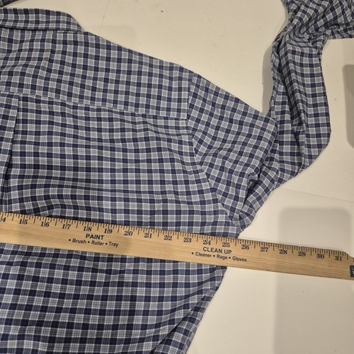 Peter Millar Long Sleeve Button Down Shirt Mens Large Blue White Tartan Plaid - Picture 5 of 8