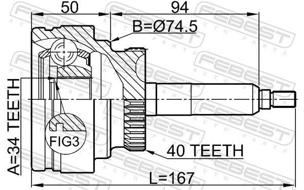 FEBEST Junta De Homocinética Lateral Delantera Compatible Con SSANGYONG ACTYON - Imagen 4 de 4