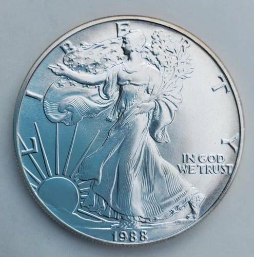 1988 Uncirculated American Silver Eagle One Ounce Coin, low mintage
