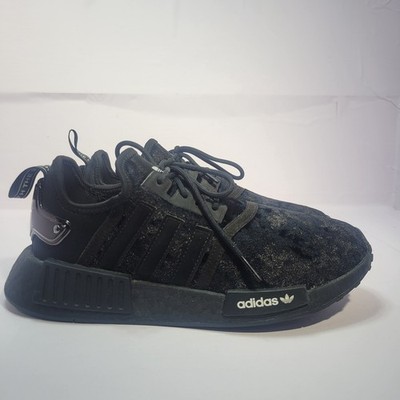 Adidas NMD_R1 W Women's US Size 9 Triple Black Velour Athletic Sneakers GW5682
