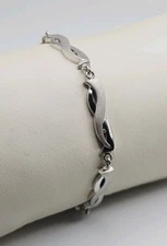 Colibri Dazzling Diamonds Sterling Silver Matte Twist Diamond Accent Bracelet 8"