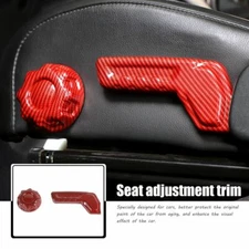 Car Seat Adjust Switch Button Cover Trim For Jeep Wrangler JL JT 18+ Red Carbon