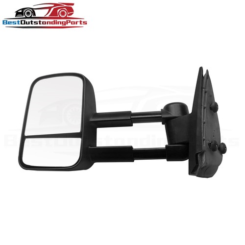 Left Manual Towing Mirror For 2007-2013 Chevrolet Silverado GMC Sierra 2500 3500 - Picture 3 of 5