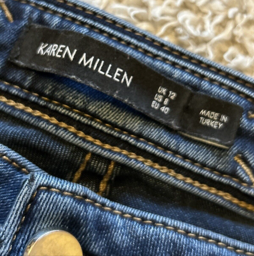 Karen Millen Jeggings Blue Denim Jeans Stretchy Leggings Women's Size 12 Leg 29 - Picture 6 of 12