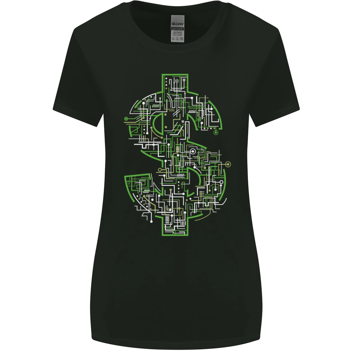 Electric Dollar Sign Crypto Cash Womens Wider Cut T-Shirt | eBay UK