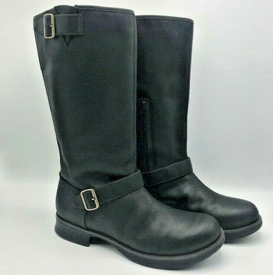 Boots 9M Matte Black Leather Knee High 