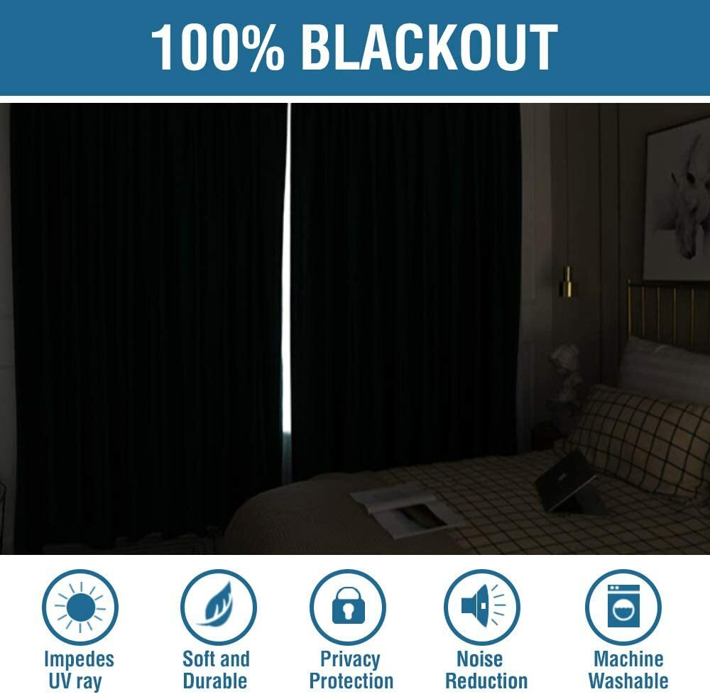 100 Blackout Curtains for Small Windows Thermal Insulated Linen Textured Curtai eBay