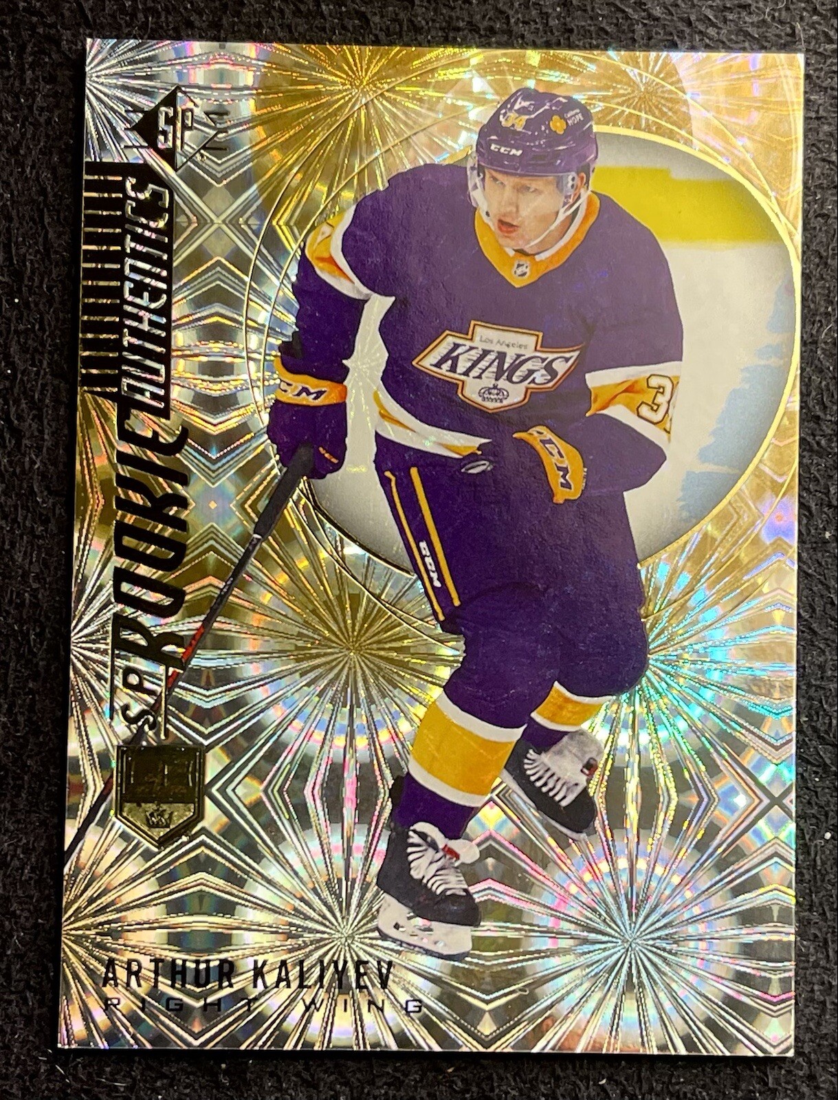 Arthur Kaliyev 2020-21 Upper Deck SP Rookie Authentics Gold Pyrotechnics #104