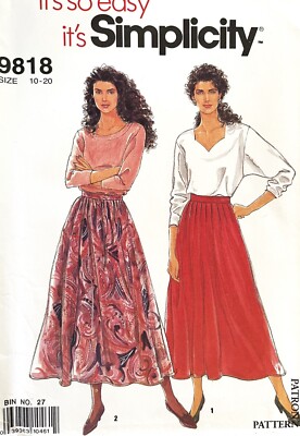 missA 『COLORS』 1980's Simplicity Misses' Skirt Pattern 9818 Size 10-20 UNCUT | eBay