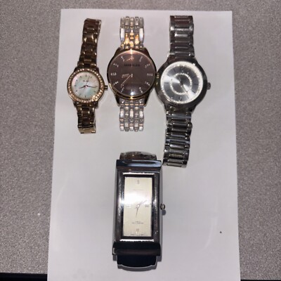Mixed Lot Of 4 Ladies Watches. As Is Will Need Batteries. Assorted Brands Used
