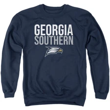 Georgia Southern University Adult Crewneck Sweatshirt Stacked, Navy, S-3XL