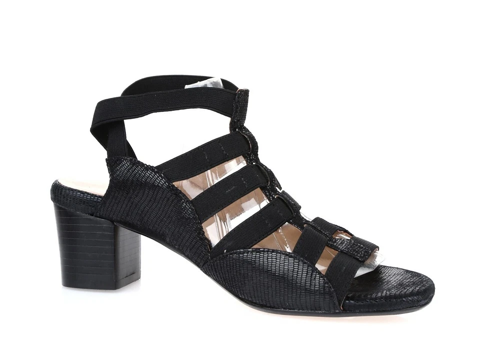 Sandalias para mujer Taryn Rose Reesa negras de tela elástica talla 7,5 M nuevas Foto 4 de 4