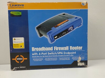 LINKSYS-(BEFSX41)-EtherFast Cable/DSL Firewall Router-4-Port Switch/VPN W/ Cable