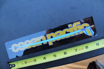 Ocean Pacific Op Longboard Classic D-Fin Gold Teal V36 Vintage Surfing STICKER