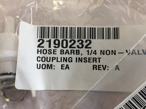 Hose Barb And Valved Coupling 2190233 & 2190232 location AL - Picture 2 of 5