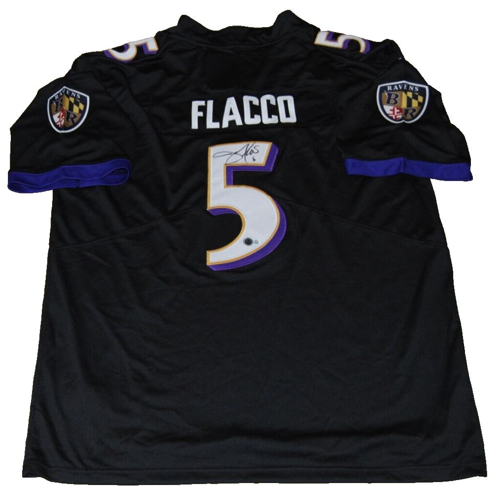 Joe Flacco Autographed Signed Baltimore Ravens () custom football jersey BECKETT BAS BP89843 