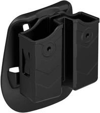 TEGE Universal Double Magazine Pouch w/ Paddle fit 9mm/.40 Dual Stack Magazines