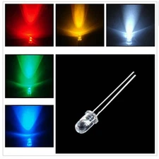 100 LED 5mm HIGH BRIGHTNESS 4000 20000 mcd WHITE BLUE RED GREEN YELLOW DIODES