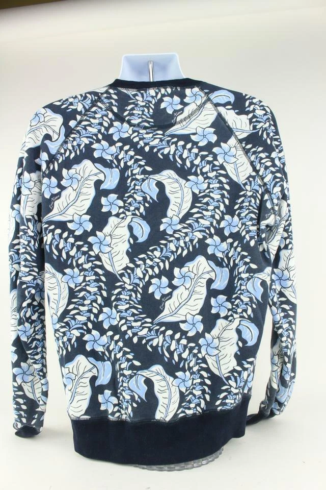 LOUIS VUITTON（LV） Felpa Louis Vuitton Uomo L Virgil Abloh Navy Varsity Foglie Stampata foglia