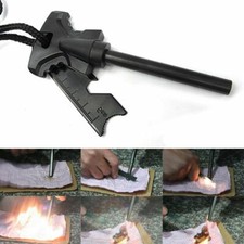 Outdoor Survival Magnesium Flint Scraper Stone Fire Starter Lighter Kit Camping