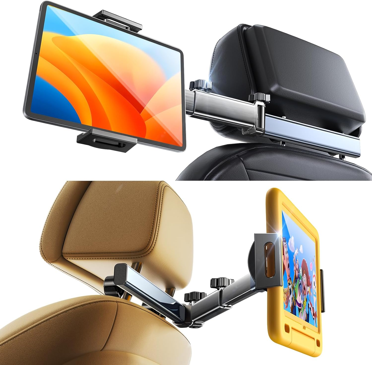 Tablet Holder for Car Headrest, Ipad Holder for Car Mount [Extension Arm] 2024 C-image