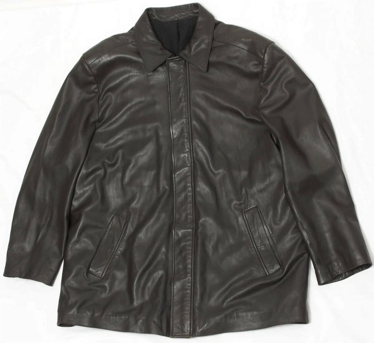 JAEGER Men s Leather Jacket Size XL 1.4 kg eBay
